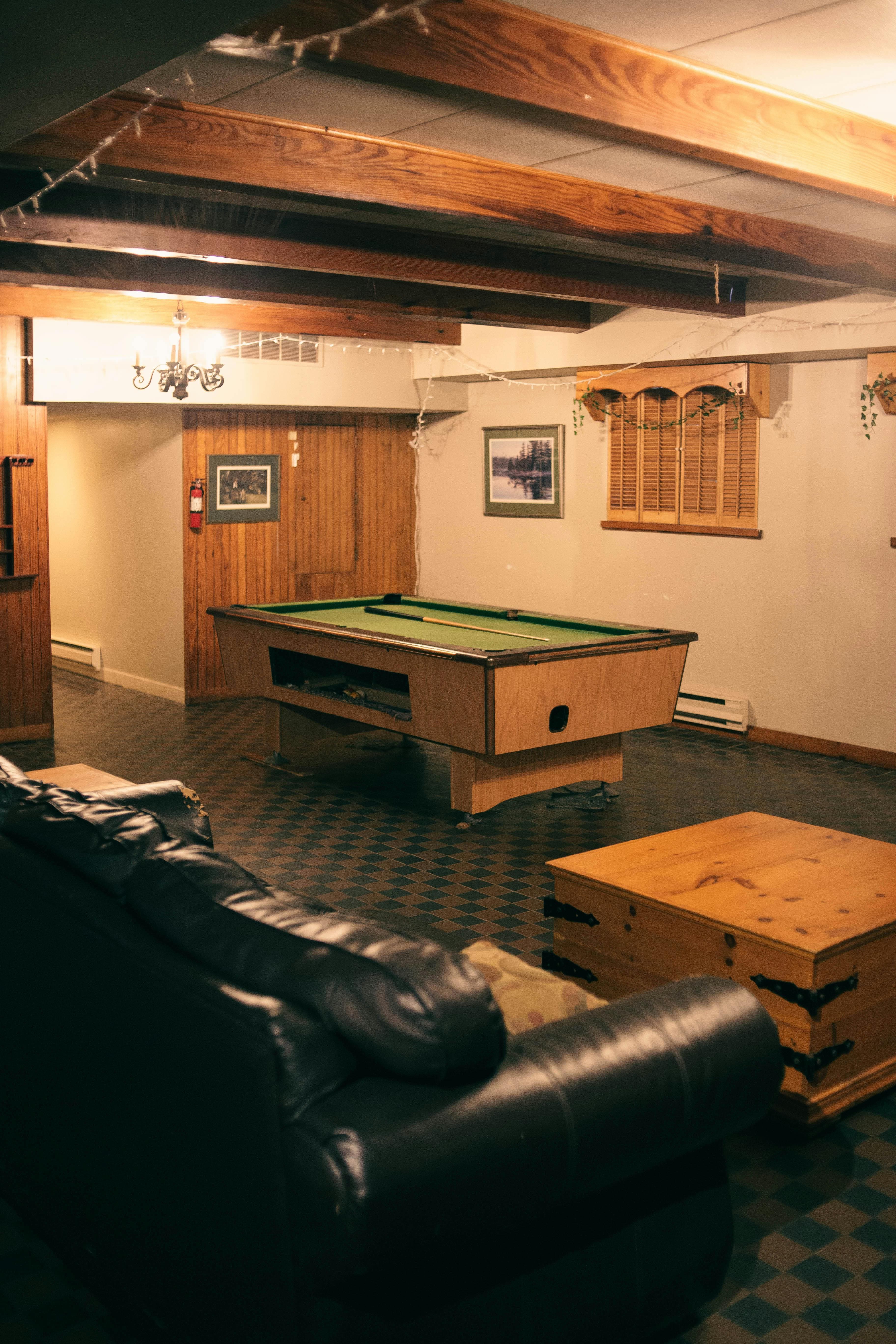 Finished basement living space in a Baltimore home